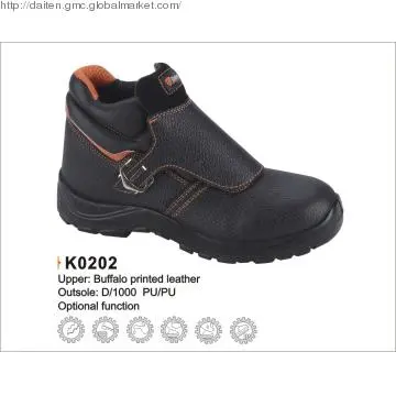 Men\'s Buffalo   printed  Leather Safety Shoes