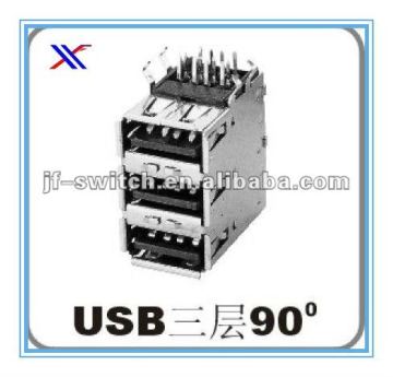 three storeys usb 90 degree mini connector