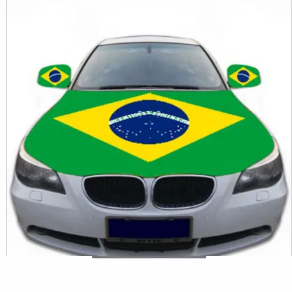 Custom Brazil national flag car hood cover