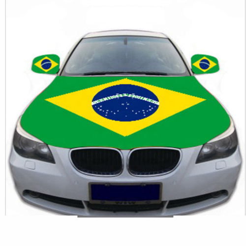 Custom Brazil national flag car hood cover