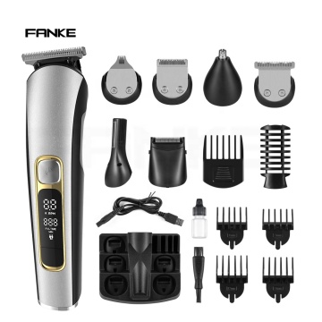 Waterproof Rechargeable Men's Grooming Trimmer Set - Wholesale Custom Multifunctional Metal Hair Clipper Set