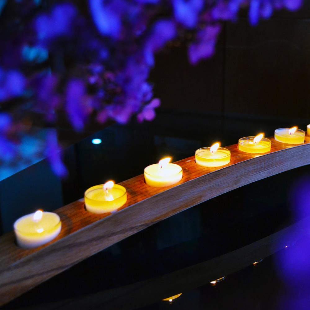 9 Holes Wooden Tea Light Candle Holders