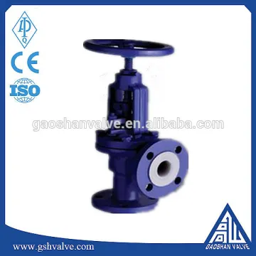 DIN standard Cast iron soft sealed flanged angle globe valve