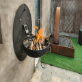 Wall-mounted Retractable Steel Fire Pit Barbecue Grill