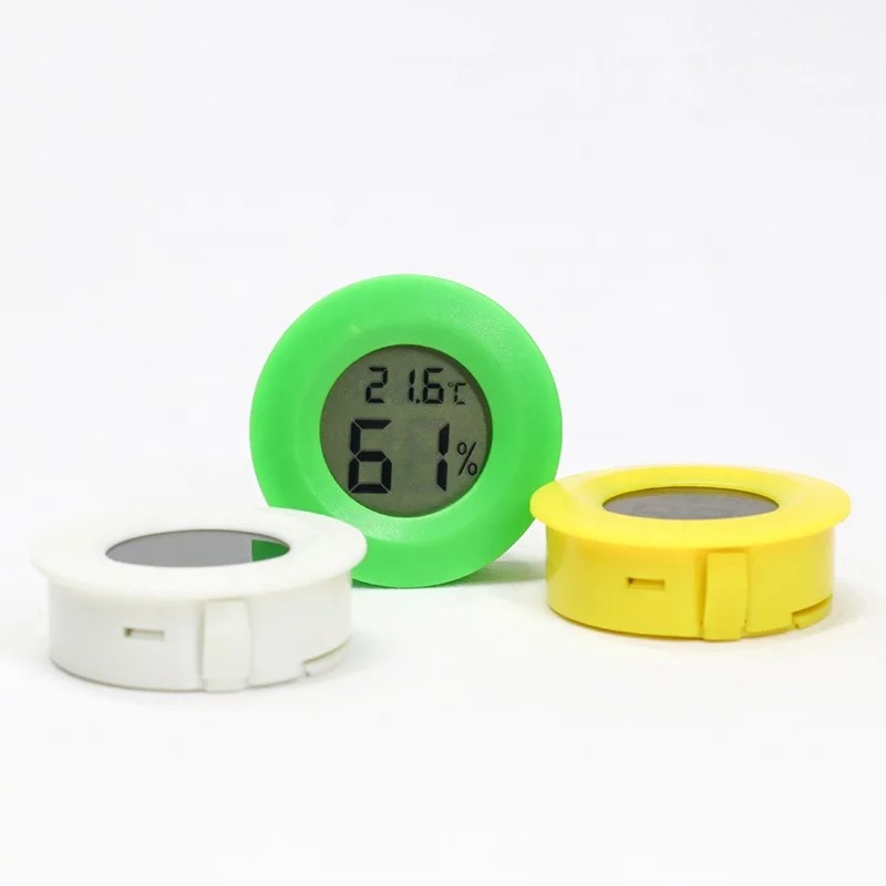 Round embedded electronic temperature and humidity meter grafting eyelash hygrometer decorative thermometer