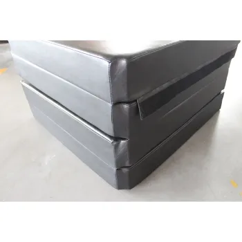 Black Waterproof Leather Fitness Dance Mat - Eco Material Folding Dual-Piece