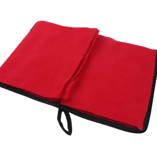 Hot sell Multifunctional 2 in 1 polar fleece embroidery adult blanket warmer pillow blankets with logo