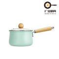 Кастрюля для молока с деревянной ручкой мятного цвета