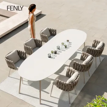 Nordic Foshan Rattan Outdoor Furniture Garden Set - Table and Chair