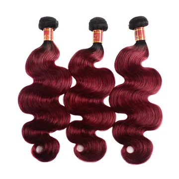 Hot Sale In Stock Burgundy Two Tone Ombre Remy Hair Body Wave Burmese Virgin Hair Weaving