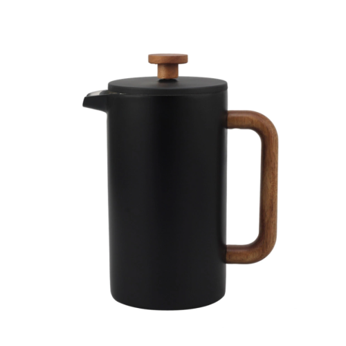 Double Wall French Press Pot with Wooden Handle