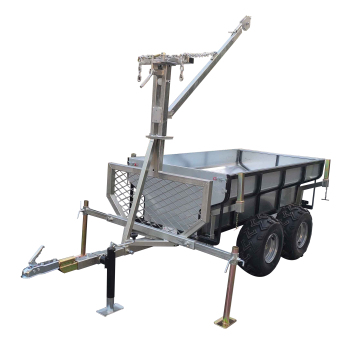 Hydraulic Lift ATV Timber Trailer with Heavy Duty Skid Shoes for Logs