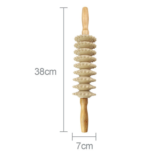 Back Acupuncture Body Massage Muscle Relaxation Anti Cellulite Wooden Foot Massager Roller