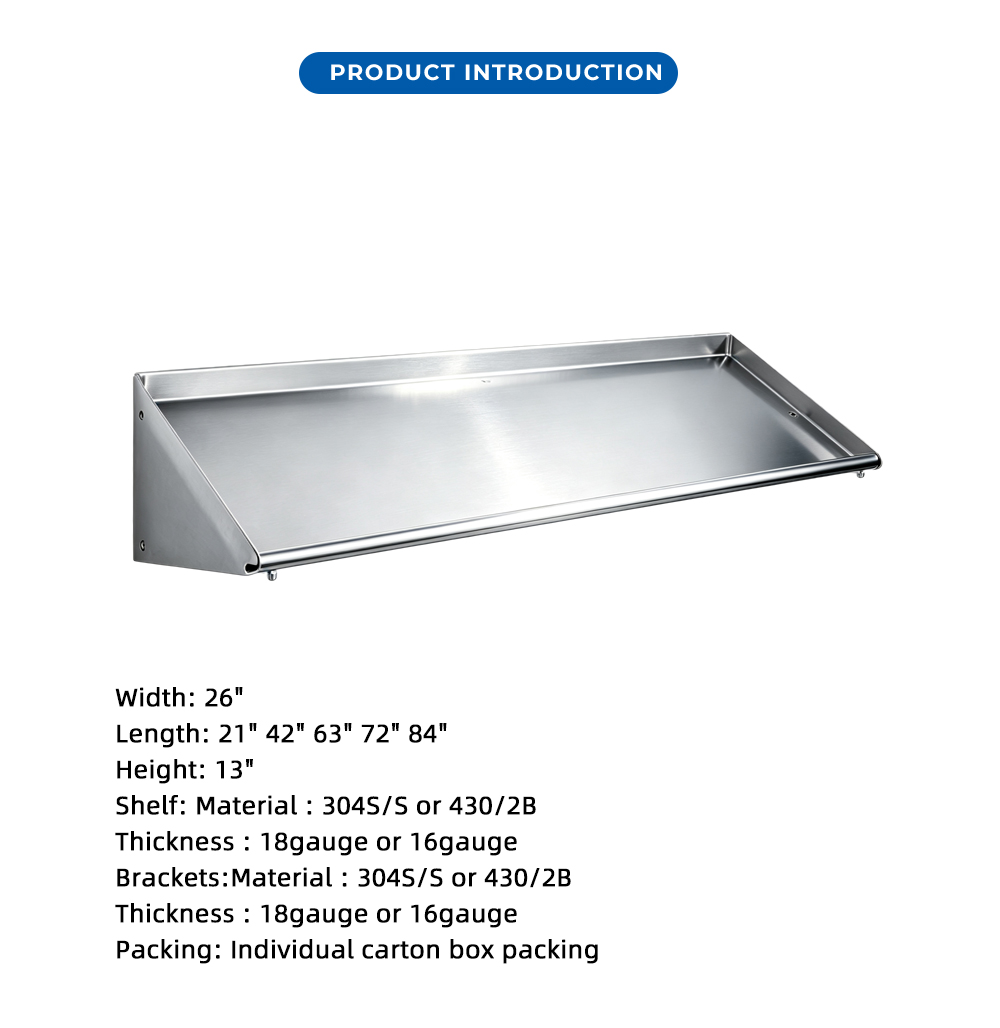 Commercial Solid Flat Wall Shelving X