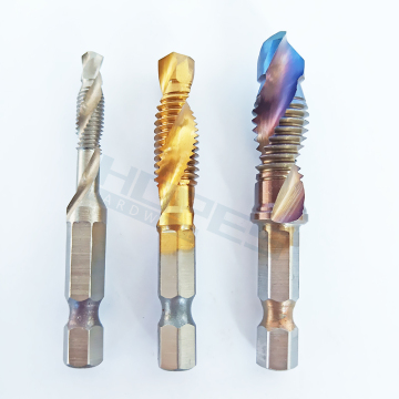 HSS 6PCSコンビネーションドリルタップセットと面取り機能M3 M4 M5 M6 M8 M10ボックスキット