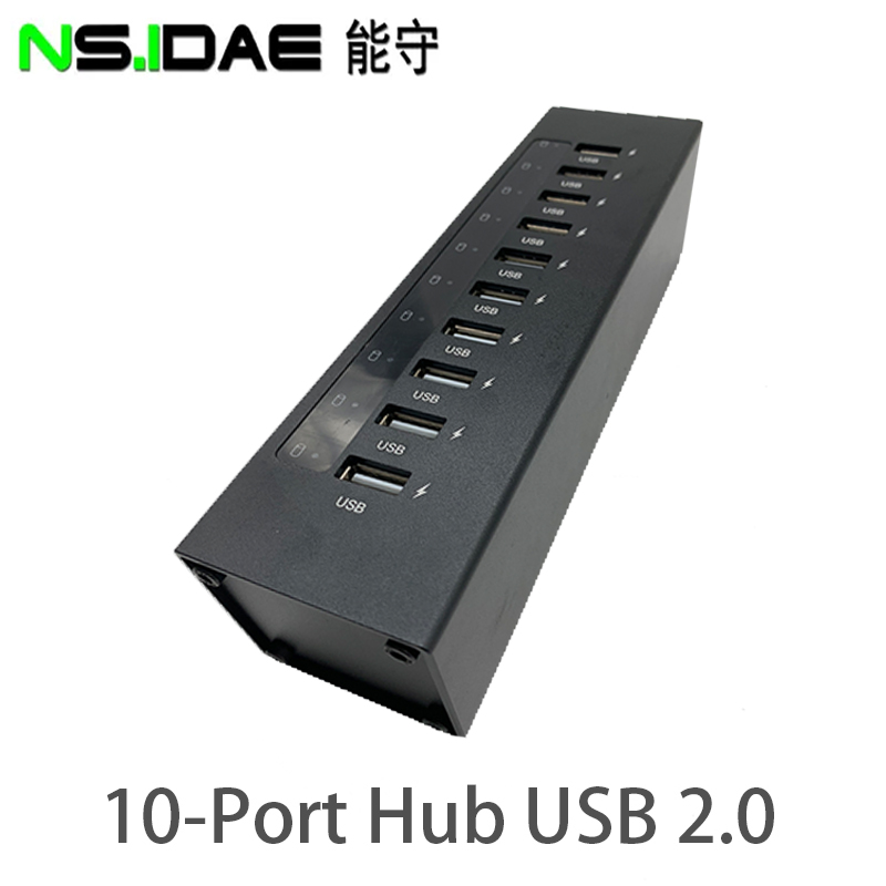 10 porta USB2.0 Hub Smart Light Turn