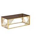 Conjunto de mesa de centro de vidro dourado luxuoso para casa