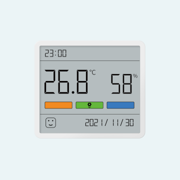 ATuMan Digital Atomic Wall Clock with LCD Thermometer for Temperature and Humidity Monitoring
