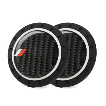 2pcs/set araba su coaster - tüm arabalar için karbon fiber pvc kaymaz mat