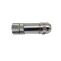 Conector femenino de 3 polos de metal recto M8