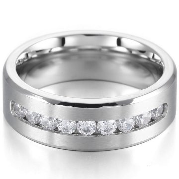 High Quality Titanium Rings with 3A CZ Stones for Men and Women