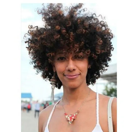 Aishili wholesale explosive Synthetic hair Afro Kinky deep Curly water wave wig for black women