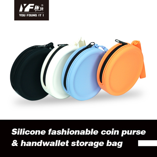 Borsa di stoccaggio a mano con borse per monete a mano in silicone su misura