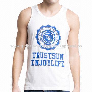 Men's Cotton Tank Top with Printing