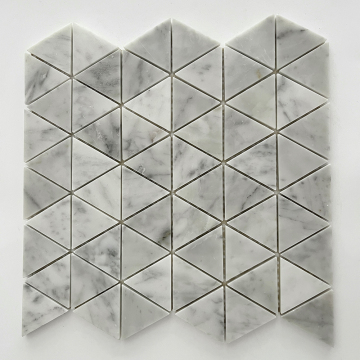 Modern Interior Wall Decor Backboard Triangular Marble Grey Mosaic Tile