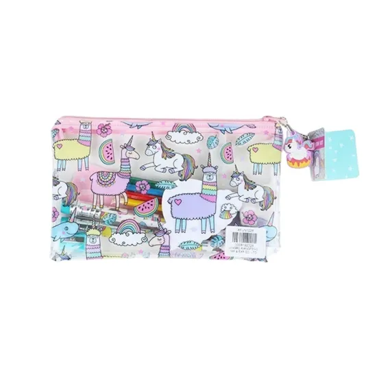 Cute School Stationery Gift Set: Colored Pencils, Unicorn Theme, Colorful Pencil Case & Writing Set for Kids