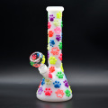 Pink Cat Claw Night Glow Glass Water Pipe