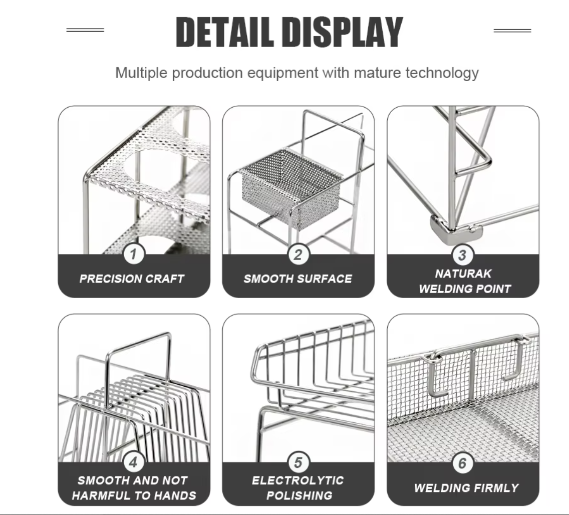 Metal storage cleaning basket