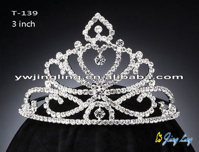 Small Pageant Crown Rhinestone Tiara For Sale