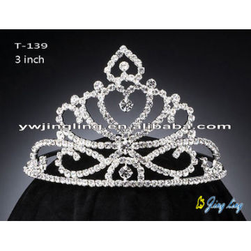 Pequeño concurso corona de diamantes de imitación Tiara para la venta