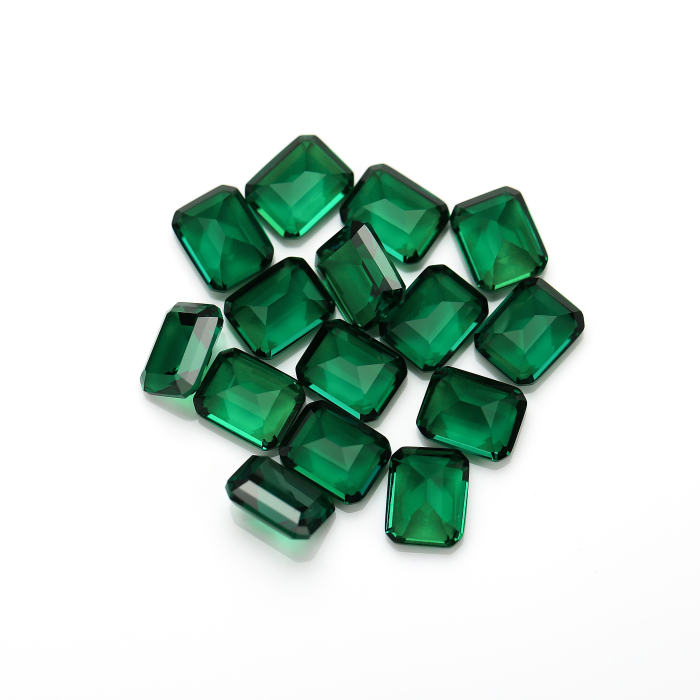 Trang sức hoa với ngọc lục bảo Zambian Lab Grown 8x10mm