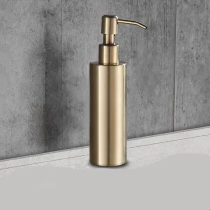 Brushed Gold Stainless Steel Soap Bottle Bathroom Manual Soap Dispenser