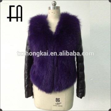 Factory direct wholesale price fox fur coat with sheep leather down coat