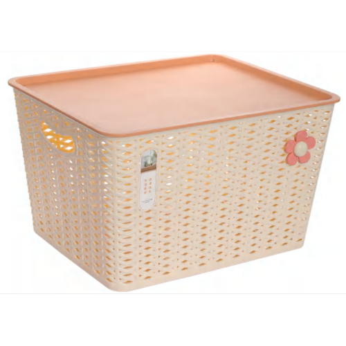 Versatile Storage Basket Plastic Weave Basket with Handle