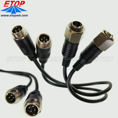 conjunto de cabo de rádio com conector de ficha DIN de 4 pinos moldado