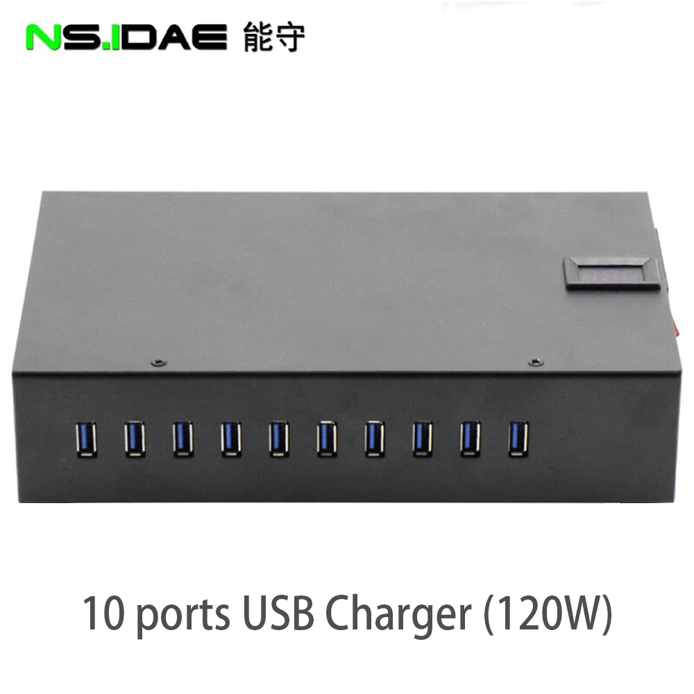 Cargador de puerto USB10 de aluminio de grado industrial