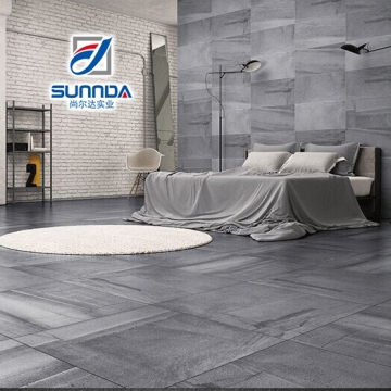 34*34 anti-slip platinum dark color trim design concept sandstone 3D rustic porcellanato flooring tiles