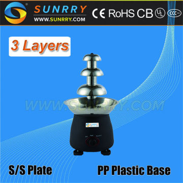 Chocolate fountain machine with prices 3 layers and PP plastic base chocolate fountain machine (SUNRRY SY-CL3A)