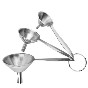 3pcs Edelstahl Küchenzubehör Set: Pulveröl Abfluss Trichter