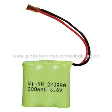 3.6V 300mAh Rechargeable NiMH Battery Pack, Long Cycle Lifespan, No Memory Effect