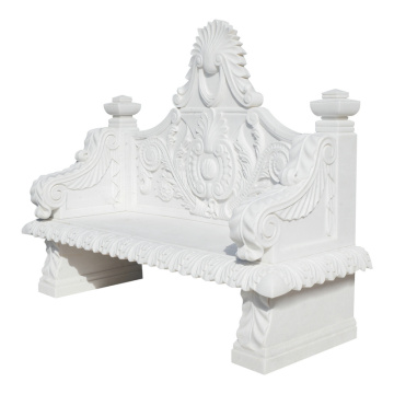 Classical Design Engraved Stone Bench with Floral Details