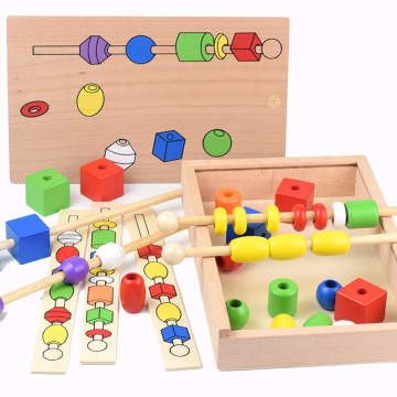 Geometric Wooden Puzzle: Enhancing Color and Shape Cognition Through Threading Games
