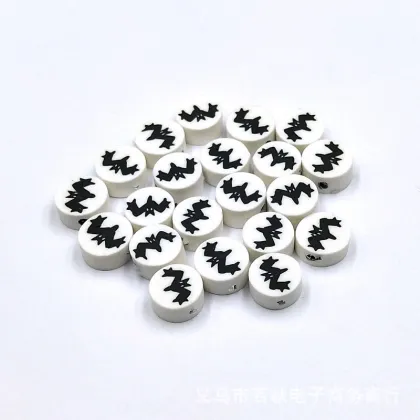 Halloween design diy fimo jewelry flat clay beads