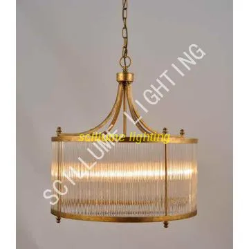 antique brass finish iron chandelier with glass sticks
