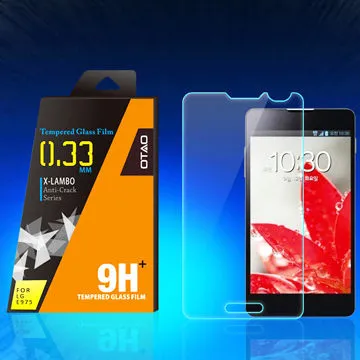 0.33mm right angle tempered-glass mobile phone screen protectors for LG Optimus G Pro F240K