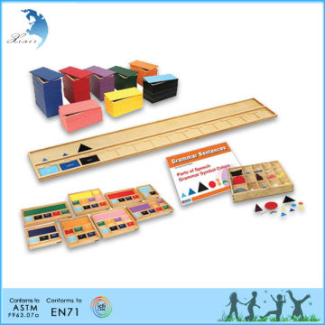 Preschool Wooden Educational Montessori Material EN71 Language Toy Grammar materials set